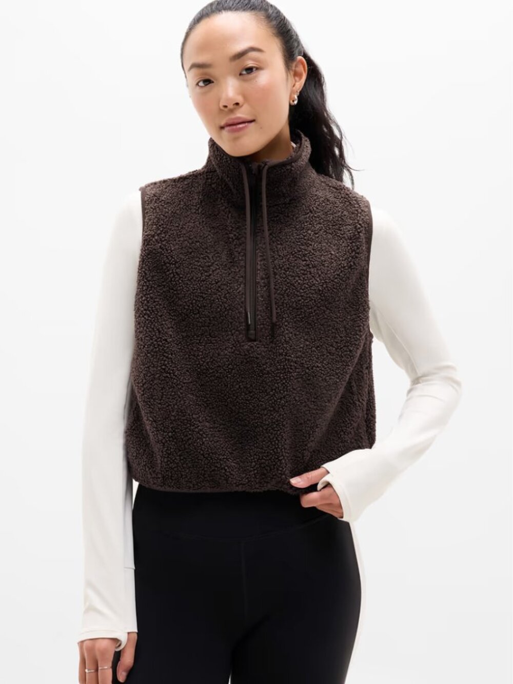 Athleta In the Clouds Quarter Zip Vest Size L